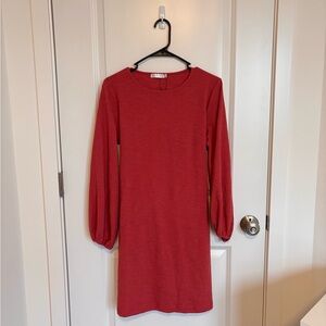 R Vivimos Long Sleeve Puff Tie Back Dress